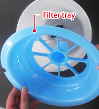 Remove filter tray