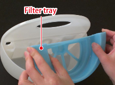 Remove filter tray