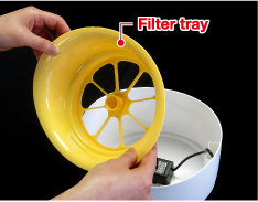 Remove filter tray