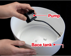 Remove cord with pump from base tank