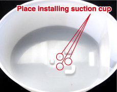 Place installing suction cup