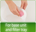 For base unit and filter tray